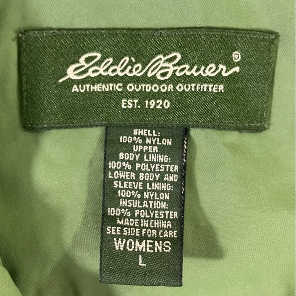 Eddie Bauer Womens Large Olive‎ Green Hooded Full Zip Utility Jacket - Picture 2 of 11